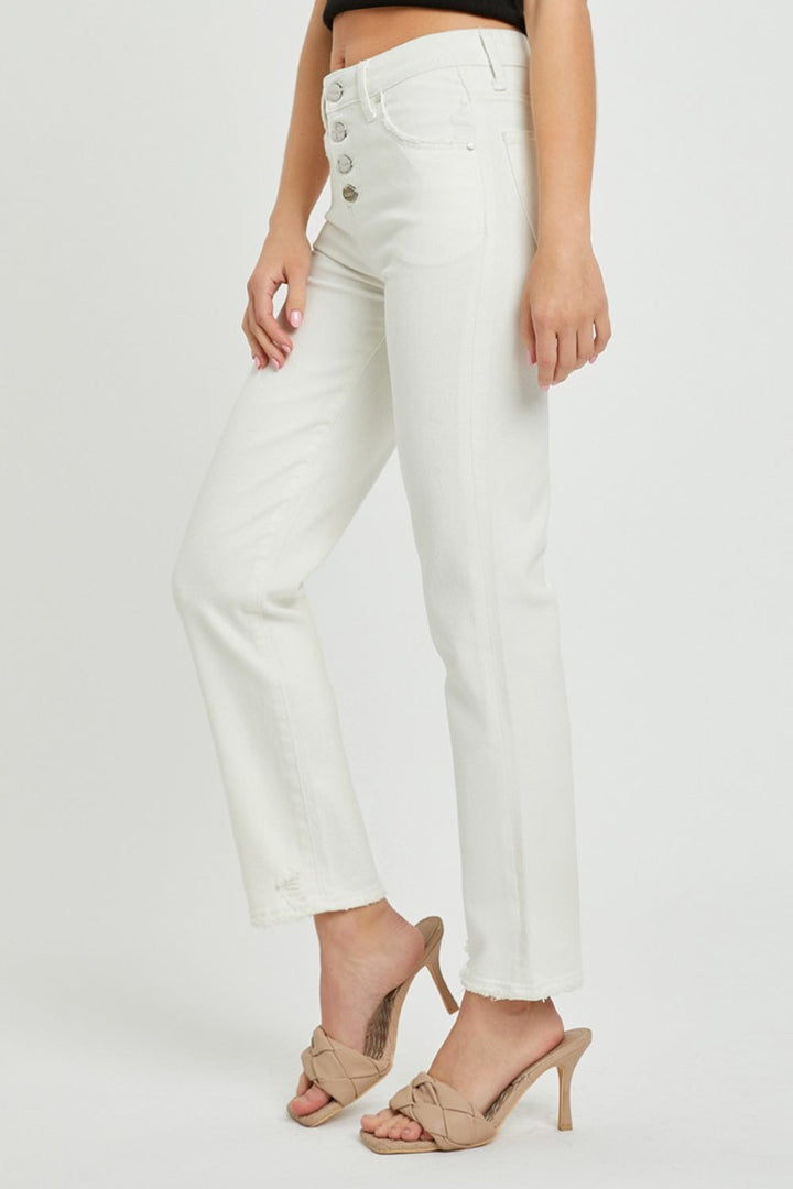 Stilla | Full Size Mid-rise Tummy Control Straight Jeans
