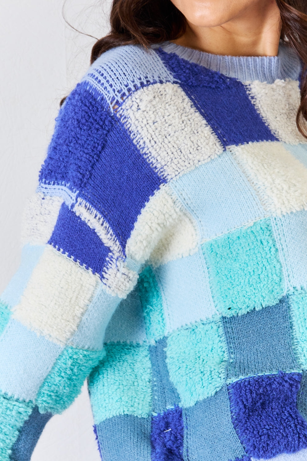 Stilla | Checkered Rund Hals Langærmet Sweater