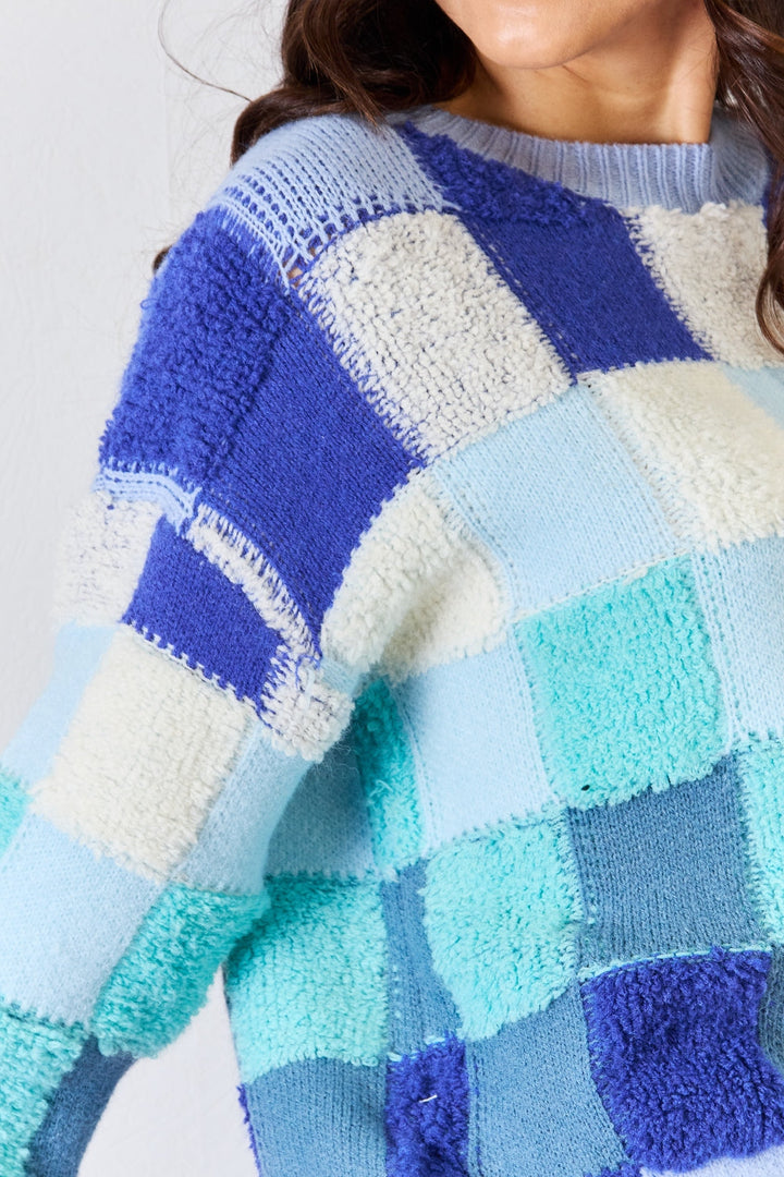 Stilla | Checkered Rund Hals Langærmet Sweater