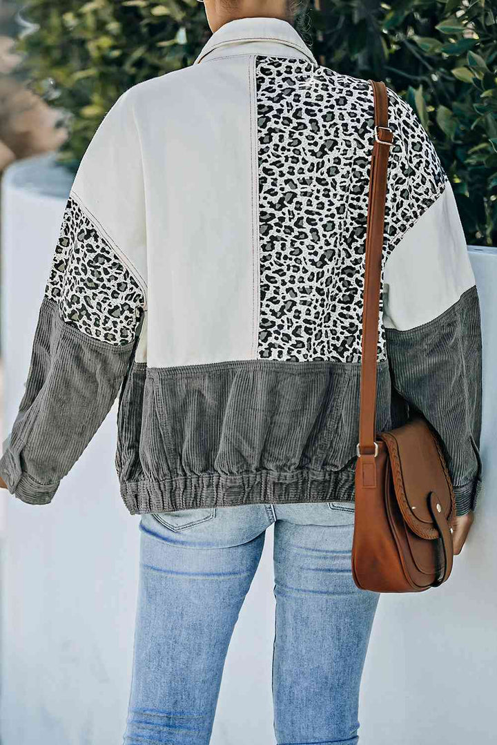 Stilla | Color Block Button-up Corduroy Shacket