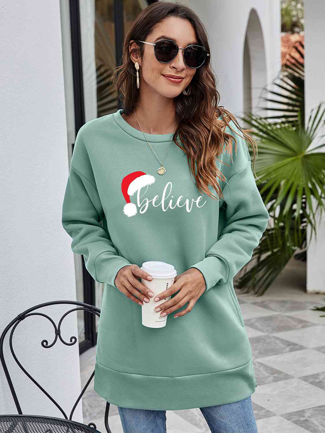 Stilla | Grafisk Tunika Sweatshirt