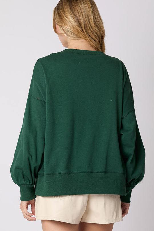 Stilla | Jule Sløjfe Pyntet Casual Langærmet Sweatshirt