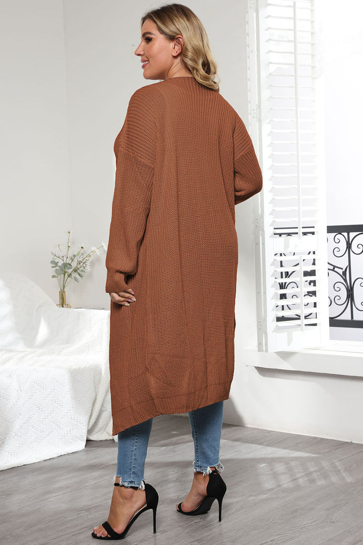 Stilla | Plus Size Åben Front Langærmet Cardigan