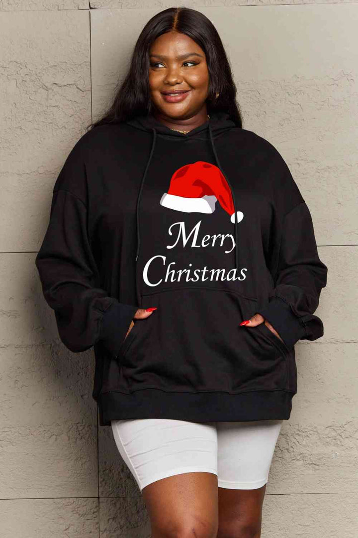 Stilla | Love Plus Size Merry Christmas Graphic Hoodie