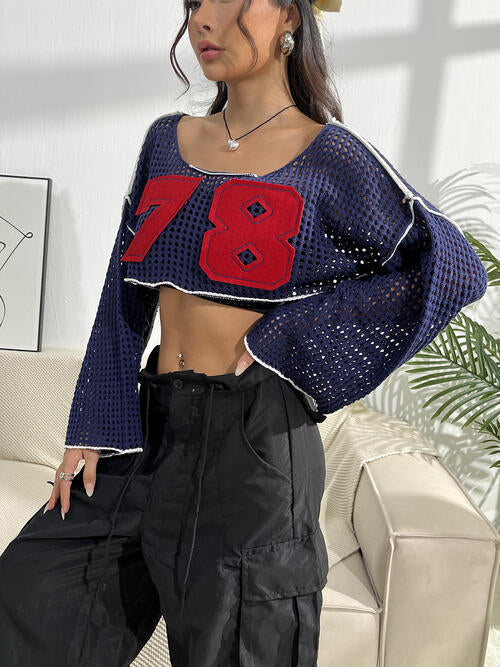 Stilla | Patches Langærmet Crop Strik Top