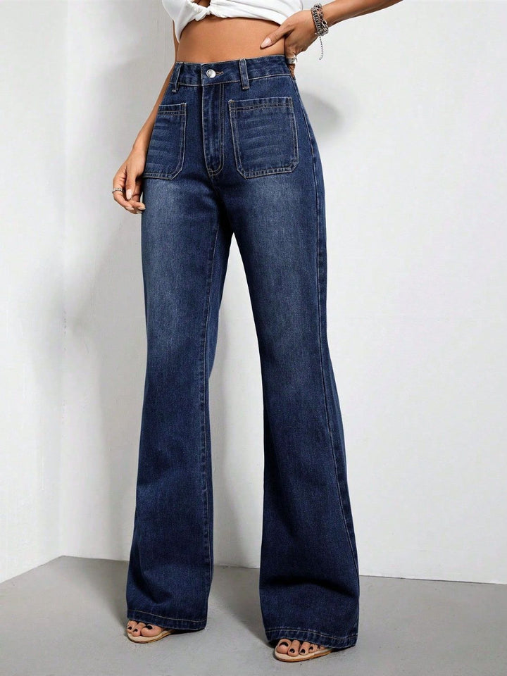 Stilla | Talje Bootcut Jeans med Lommer