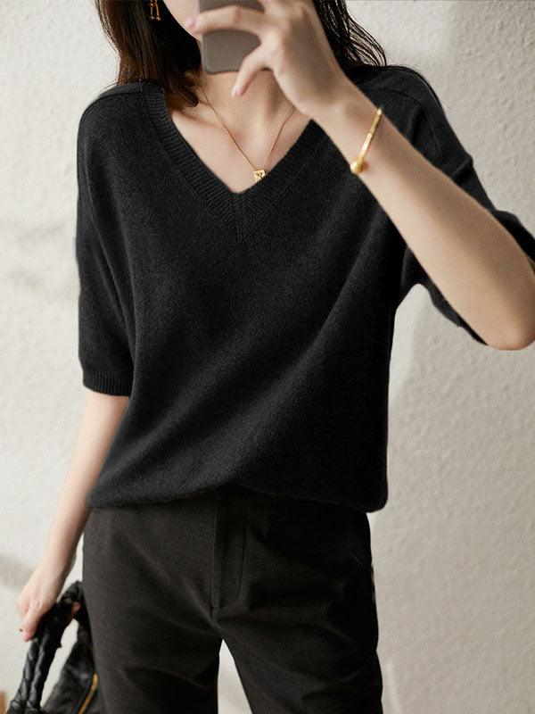 Stilla | Luksuriøs Blød Cashmere V-Hals Sweater til Kvinder