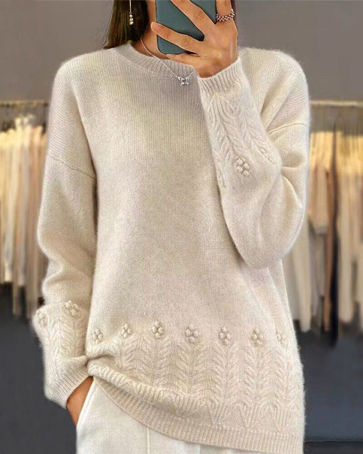 Stilla | Ensfarvet Passende Sweater I Retro Stil