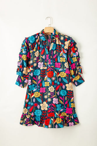 Stilla | Notched Lantern Sleeve Mini Kjole