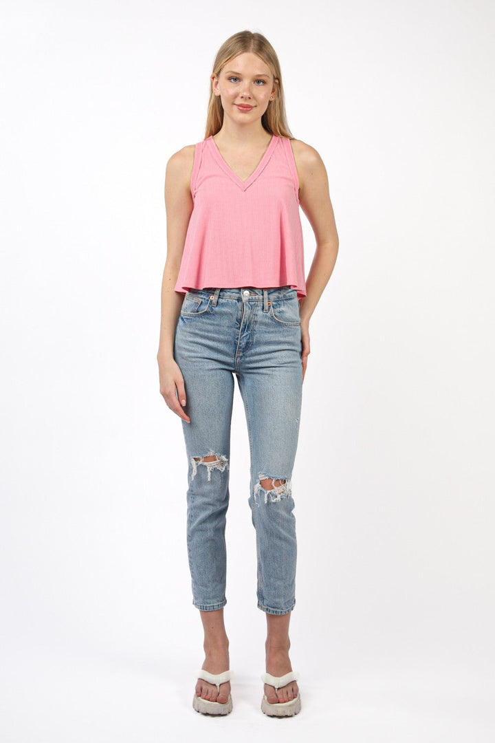 Stilla | J V-hals strikket sving cropped tank