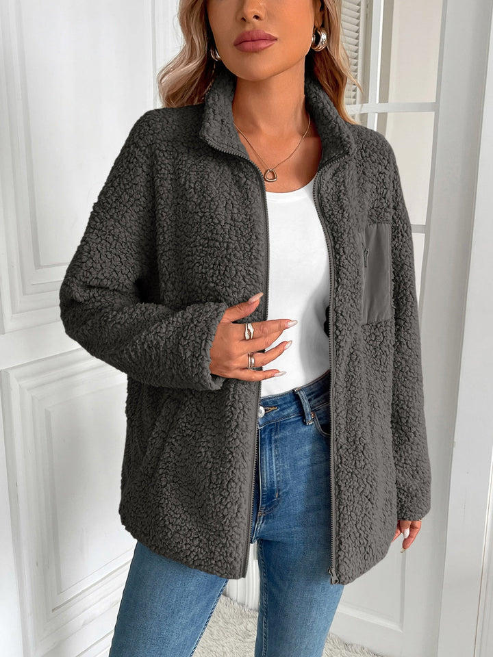 Stilla | Lane Zip Up Langærmet Fuzzy Jakke