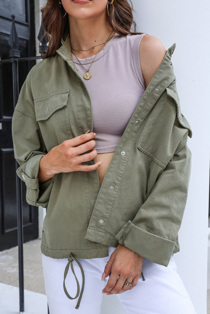 Stilla | Snap Down Dropped Shoulder Denim Jakke