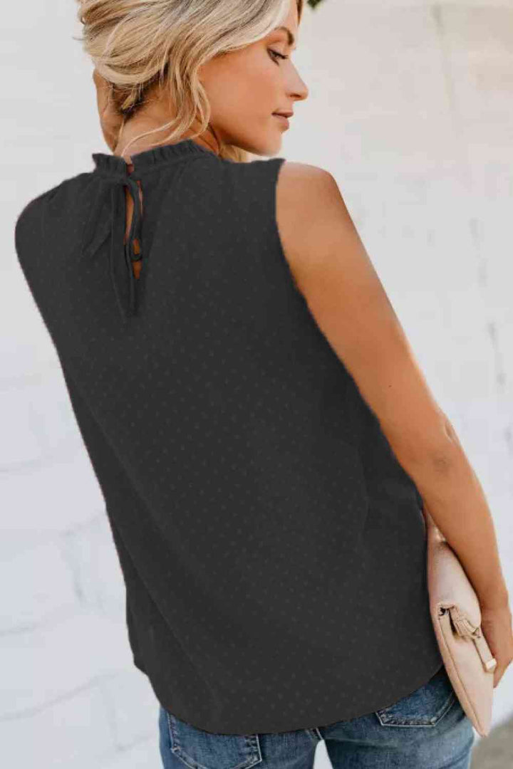 Stilla | Smocked Tie Back Frill Trim Tank