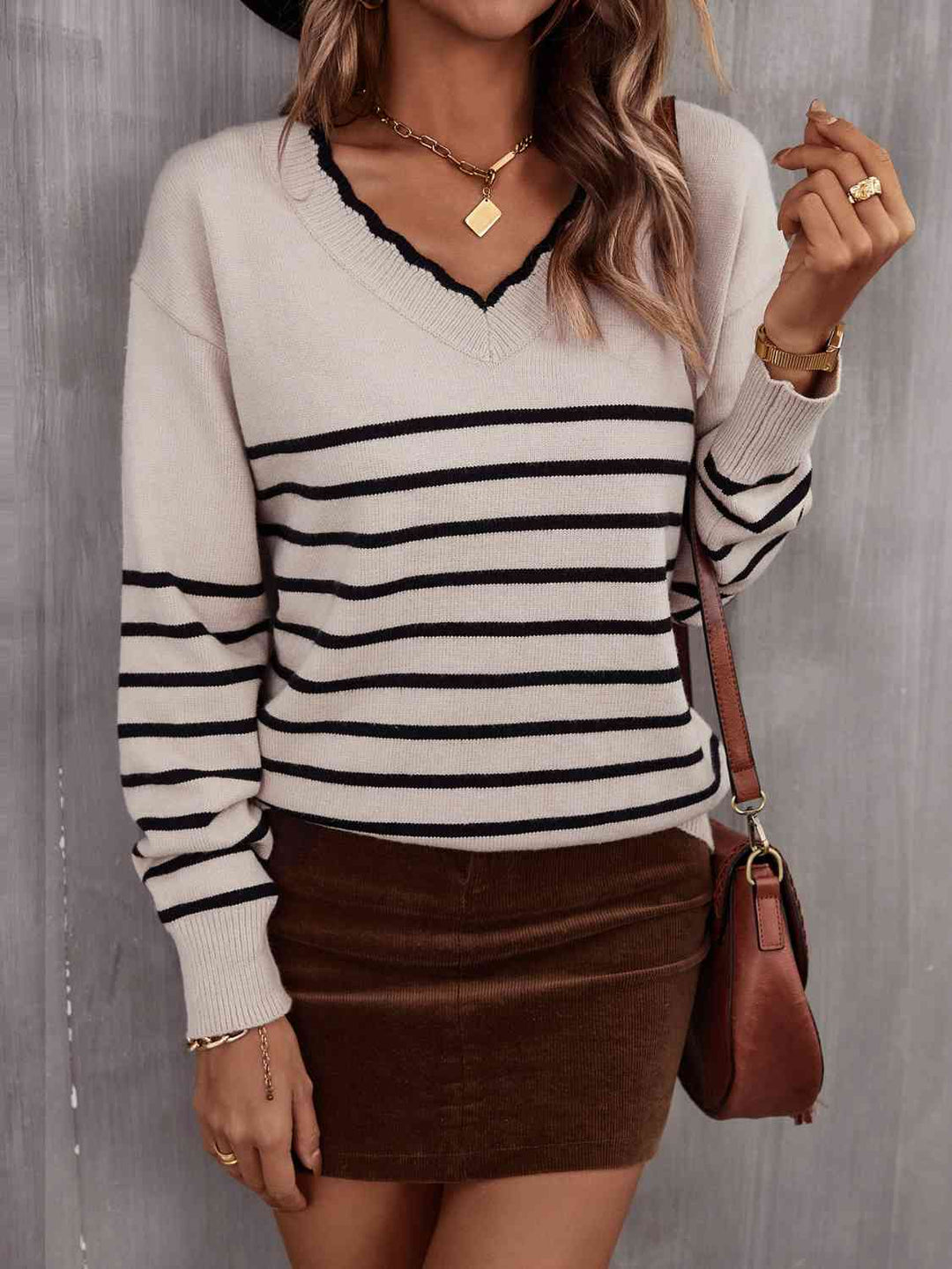 Stilla | V-hals Drop Shoulder Sweater