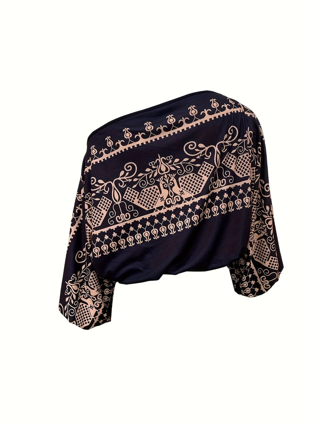 Stilla | Etisk Boho Bluse Med Bar Skulder Og Brede Flagermusærmer, Perfekt Til Forår Og Efterår