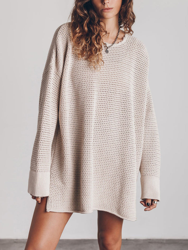 Stilla | Rund Hals Langærmet Slid Sweater