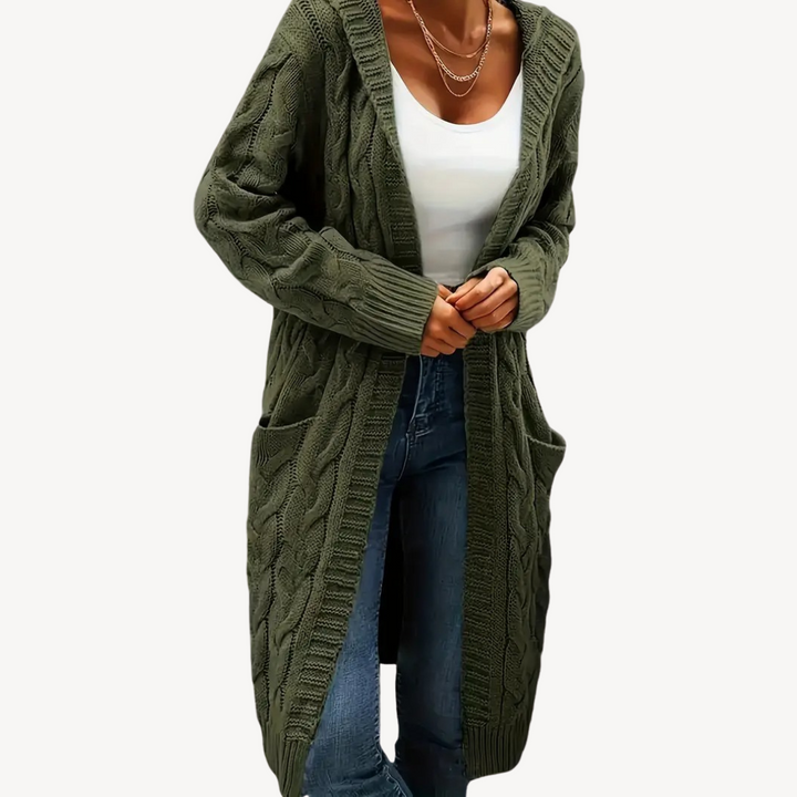 Stilla | Kabelstrik Hættecardigan