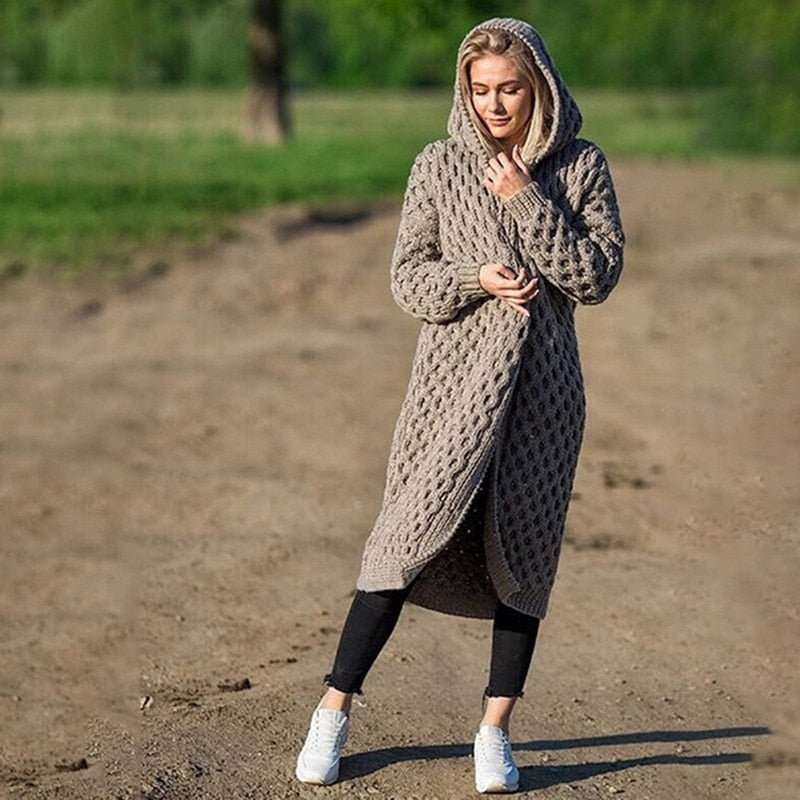 Stilla | Langærmet Cardigan til Kvinder med Hætte