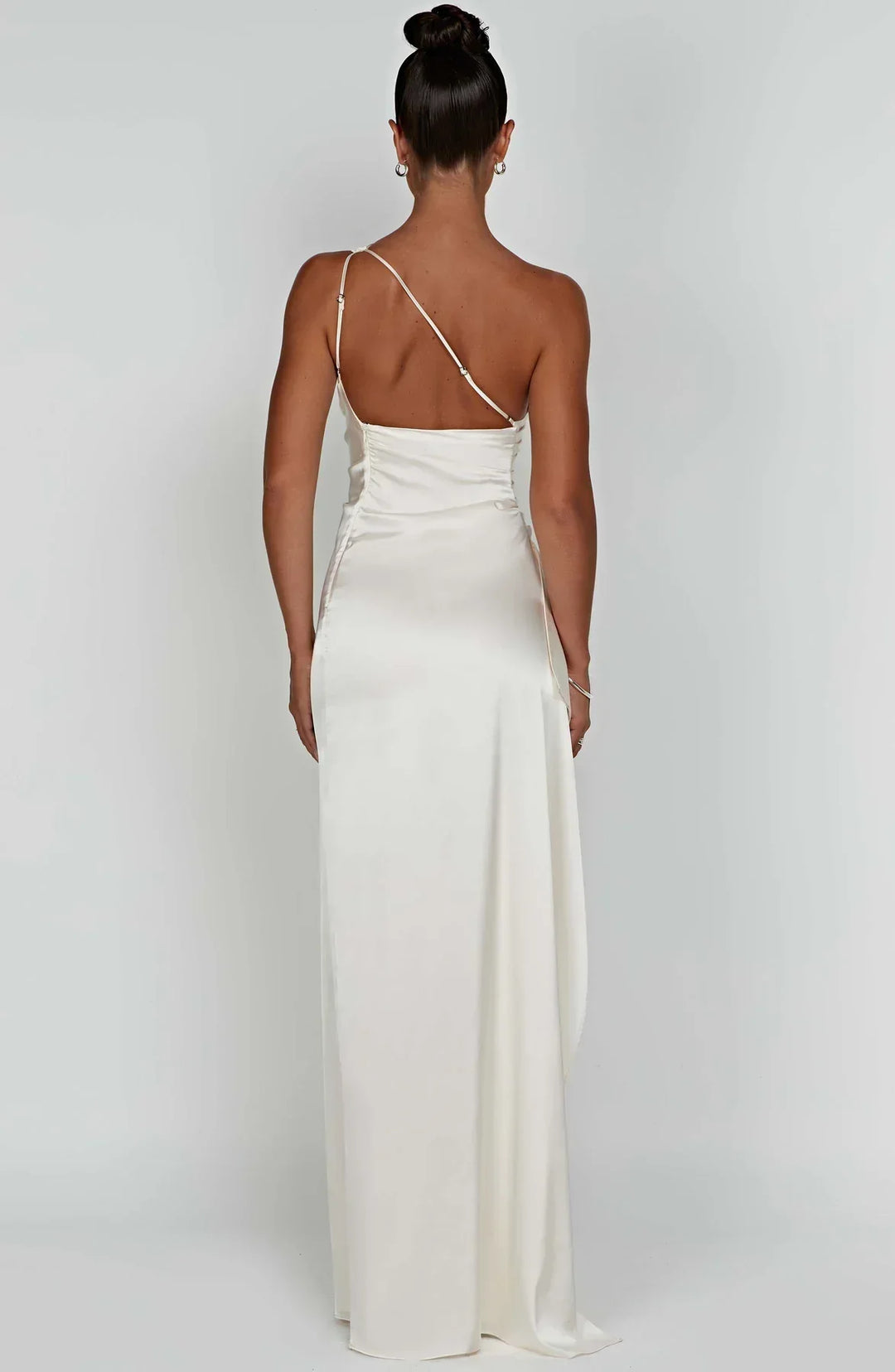Stilla | Satin Split Dress With One Shoulder