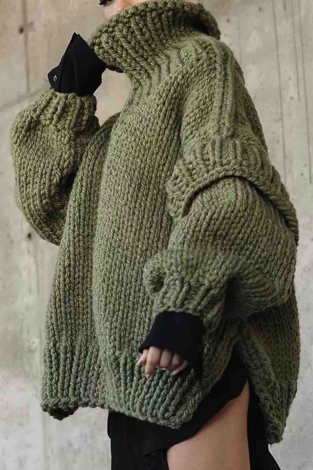Stilla | Ensfarvet Pullover Med Lange Ærmer Og Pseudokrave