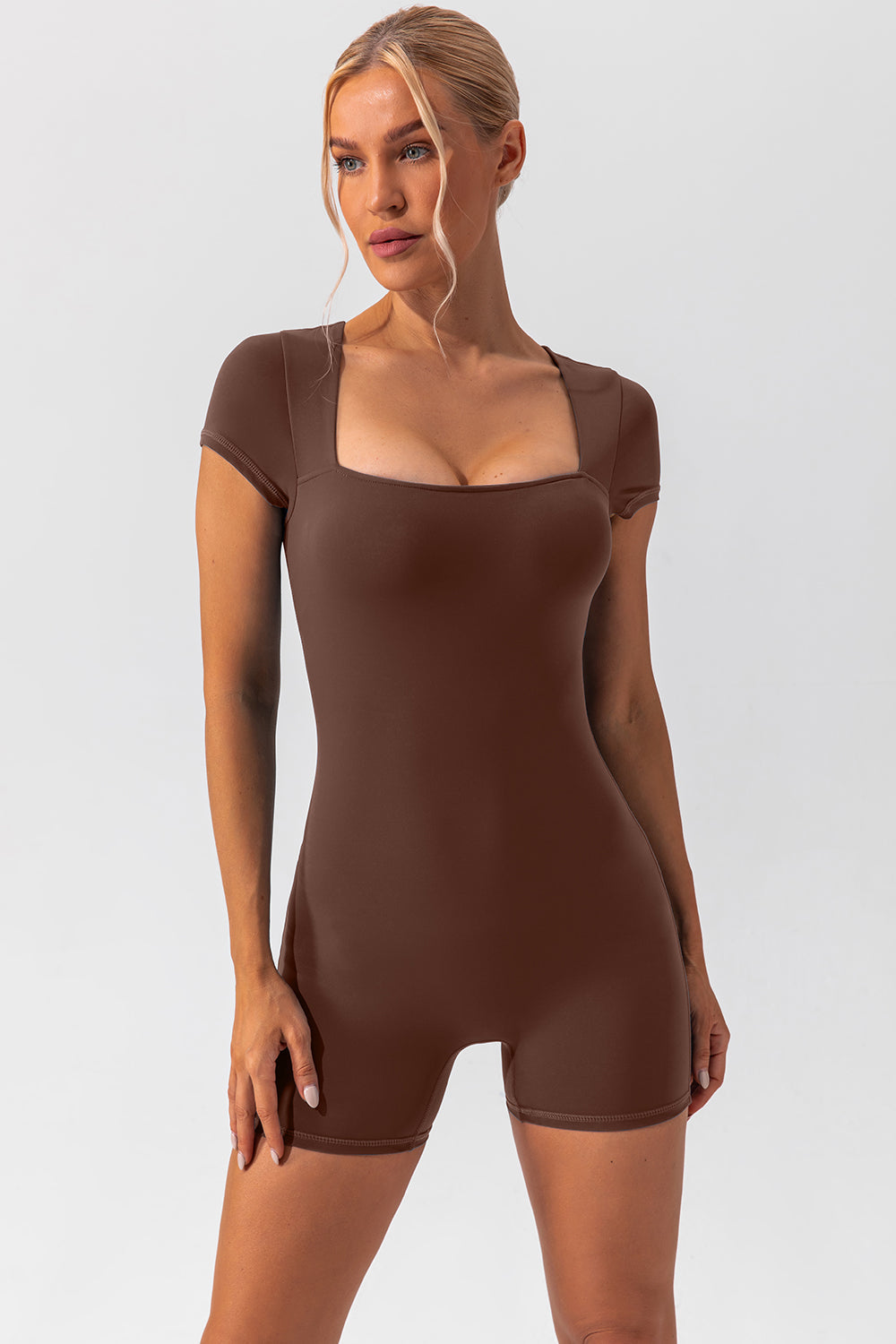 Stilla | Neck Cap Sleeve Active Romper