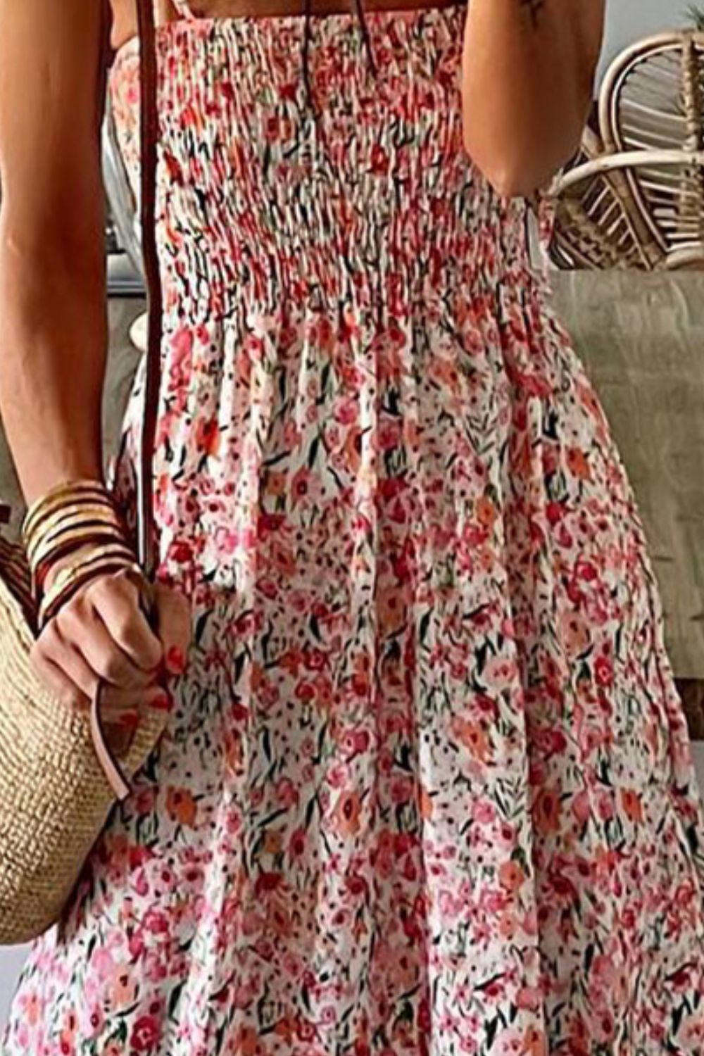 Stilla | Floral Spaghetti Stropkjole