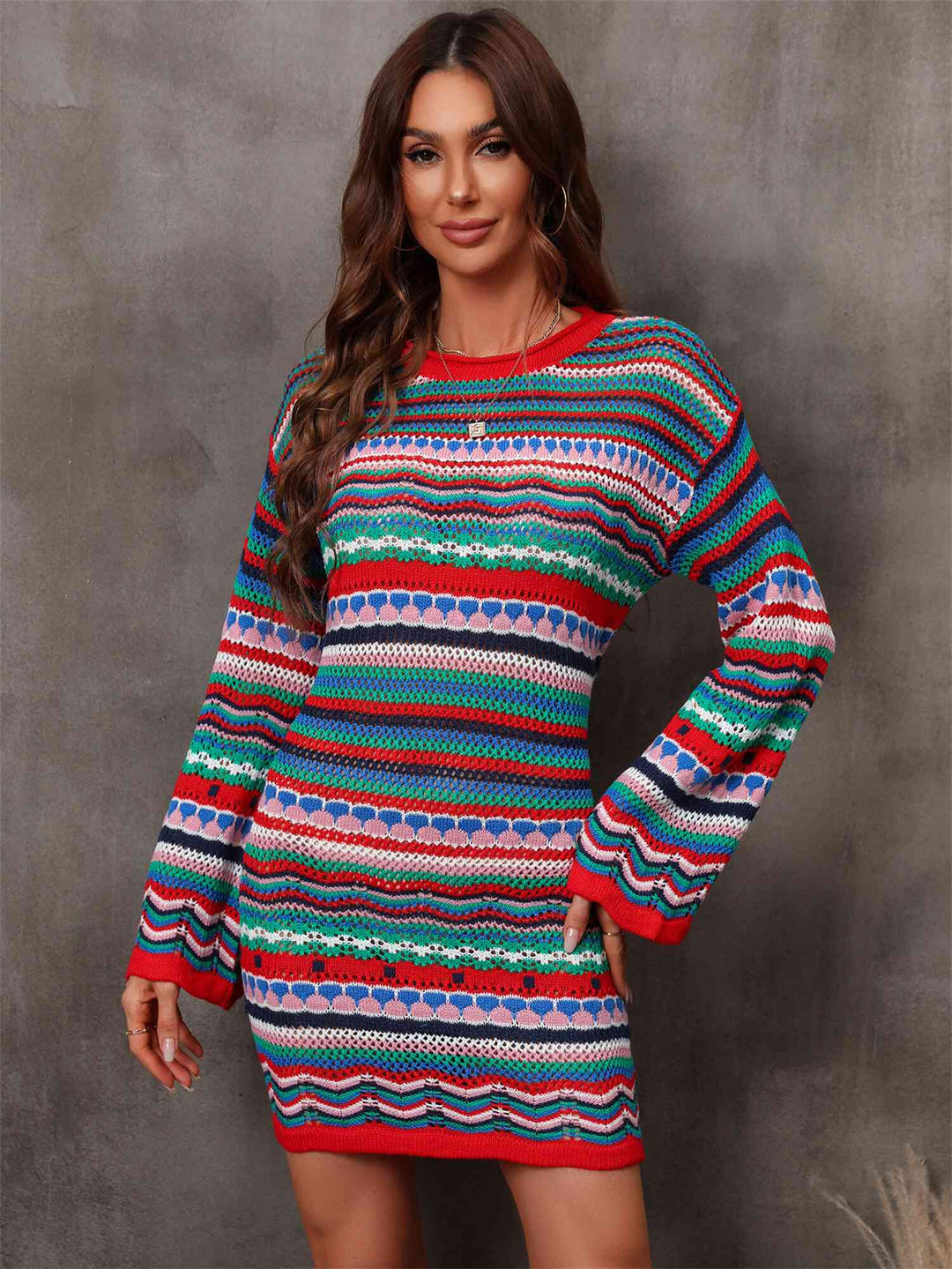 Stilla | Stripe Dropped Shoulder Sweater Dress