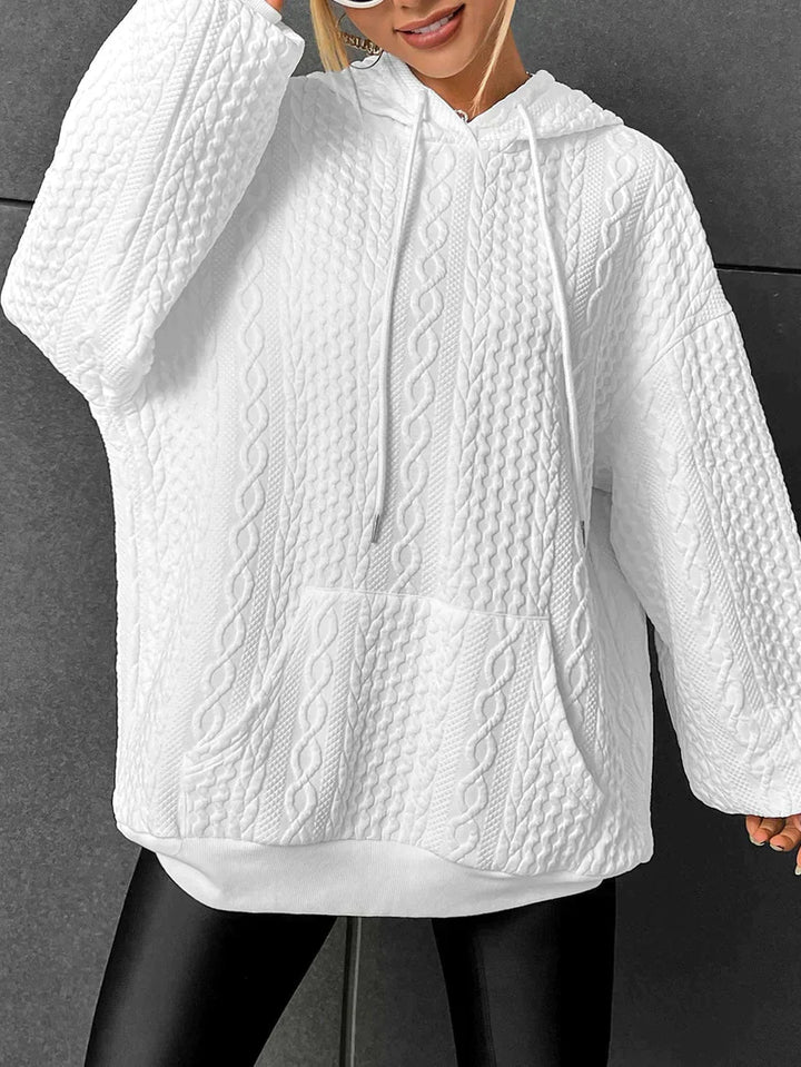 Stilla | Overdimensioneret sweatshirt med hætte og snøre med snøre