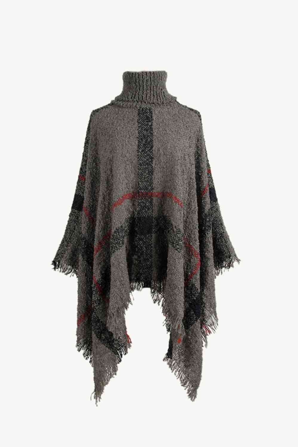 Stilla | Turtleneck Raw Hem Poncho