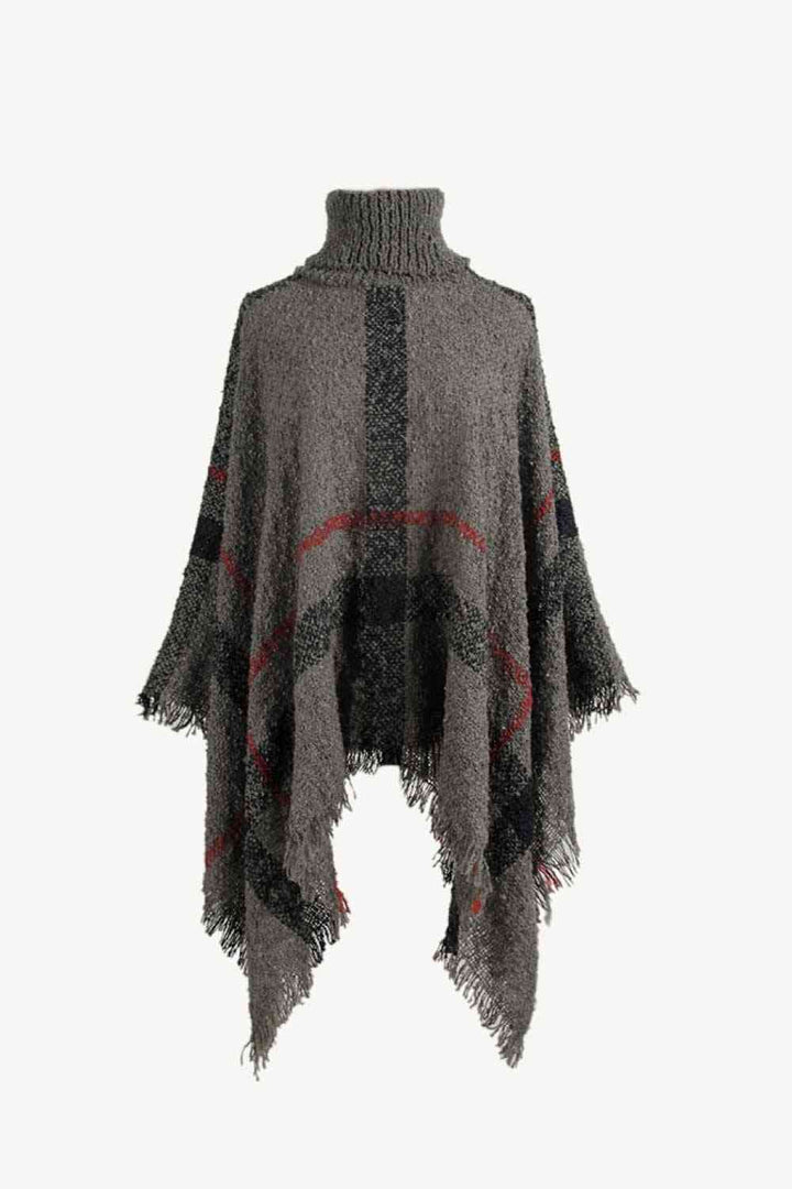 Stilla | Turtleneck Raw Hem Poncho