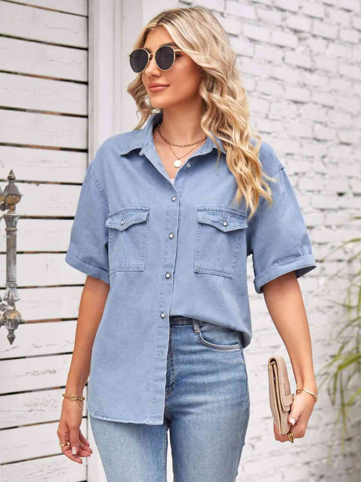 Stilla | Neck Kortærmet Denimjakke