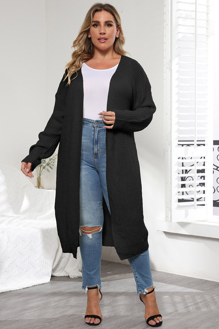 Stilla | Plus Size Åben Front Langærmet Cardigan