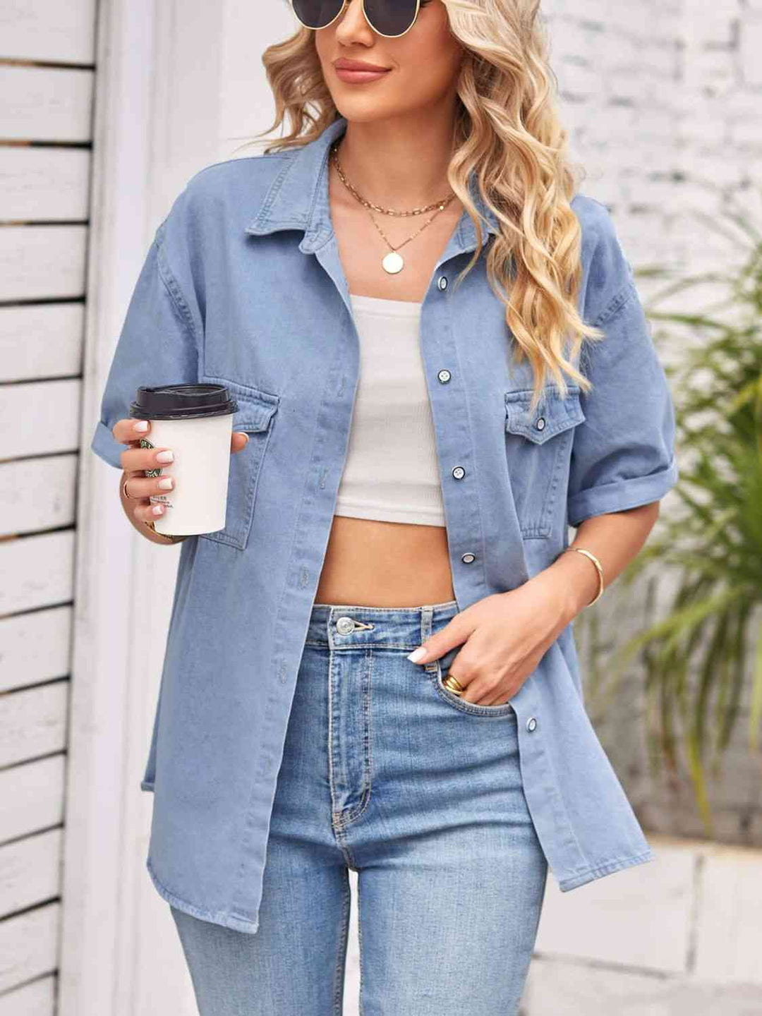 Stilla | Neck Kortærmet Denimjakke