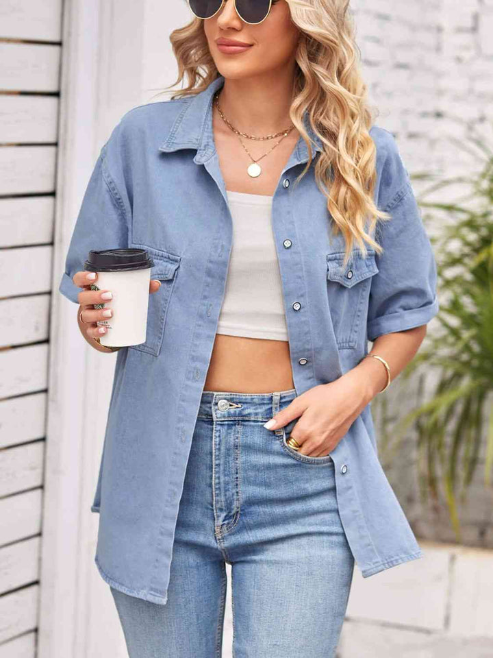 Stilla | Neck Kortærmet Denimjakke