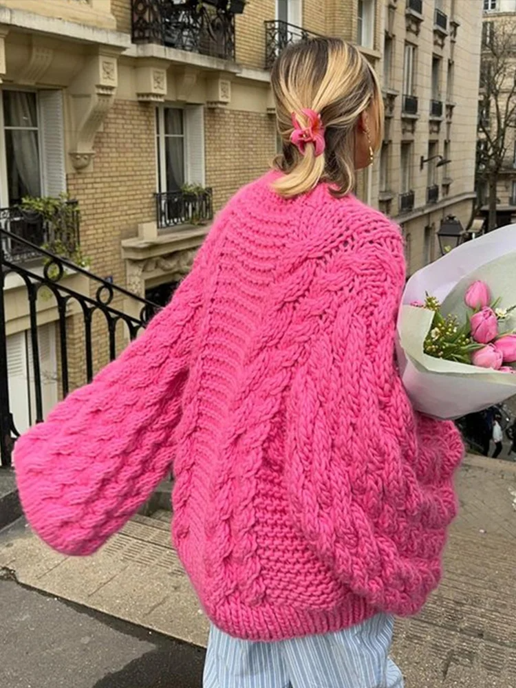 Stilla | Grovstrikket oversized sweater med høj krave