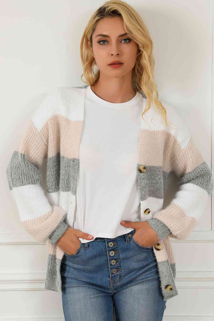 Stilla | Knapfront V-hals Langærmet Cardigan