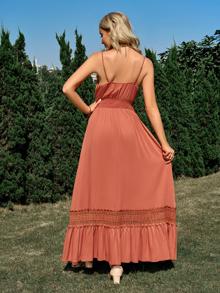 Stilla | Stropp Smocked Talje Spliced Blonde Kjole