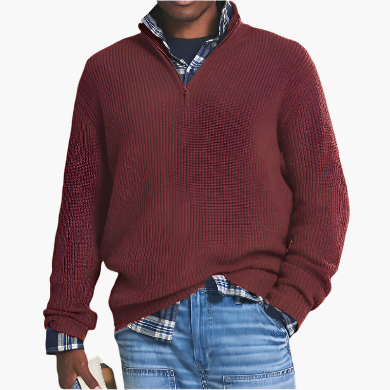 Stilla | Strikpullover med Lynlås - Business Casual til Hverdag & Kontor