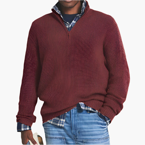 Stilla | Strikpullover med Lynlås - Business Casual til Hverdag & Kontor