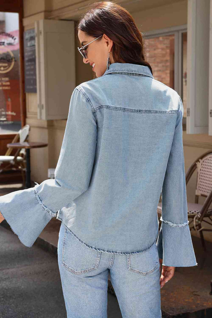 Stilla | Front Flare Sleeve Denim Top