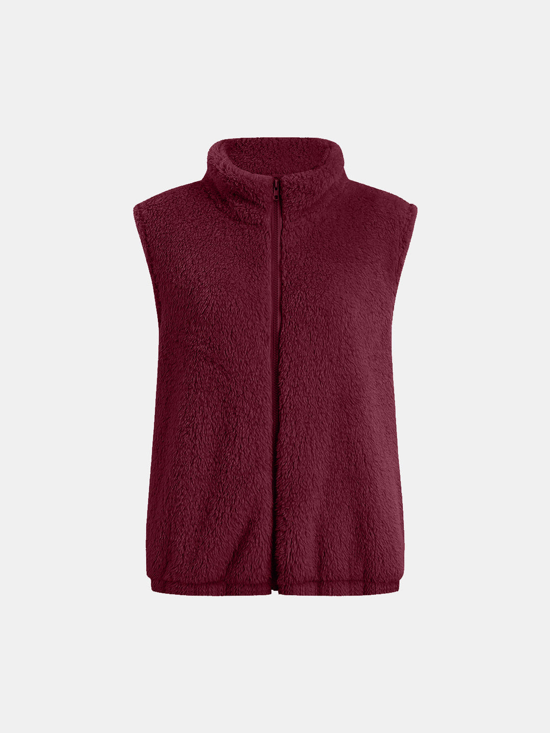 Stilla | Plush Vest Kapotte med Lynlås og Store Lommer