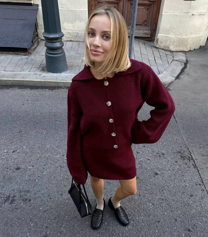 Stilla | Cozy Strik Cardigan og Casual Mini Nederdel Sæt
