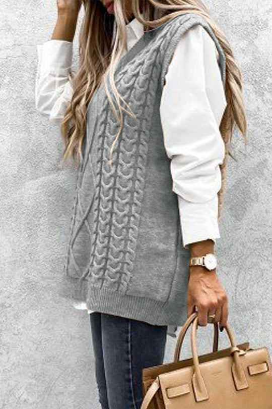 Stilla | Over størrelse Vest, Striktrøje, Ærmeløs Trøje, Efterårsoutfit