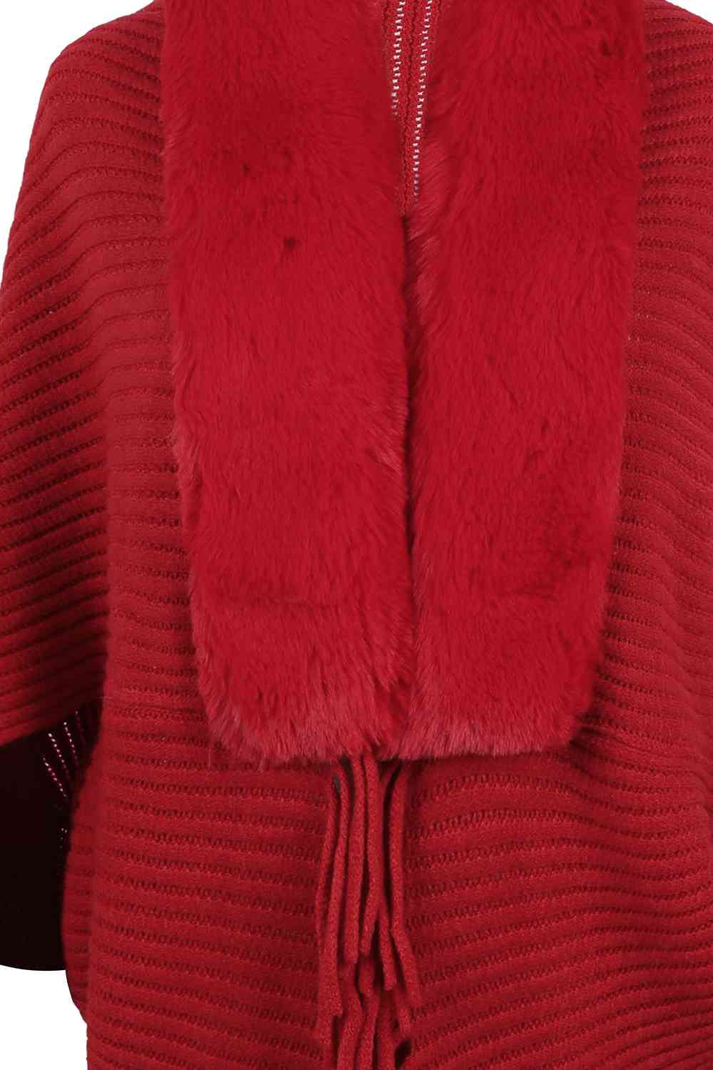 Stilla | Detaljeret Langærmet Ribbet Poncho