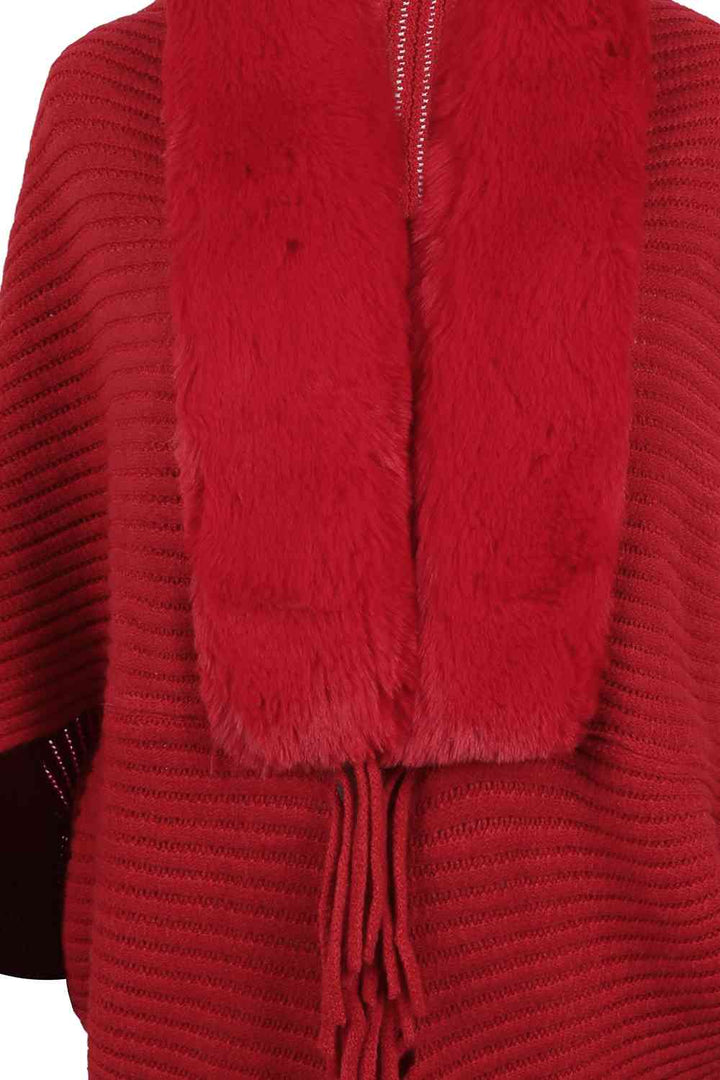 Stilla | Detaljeret Langærmet Ribbet Poncho