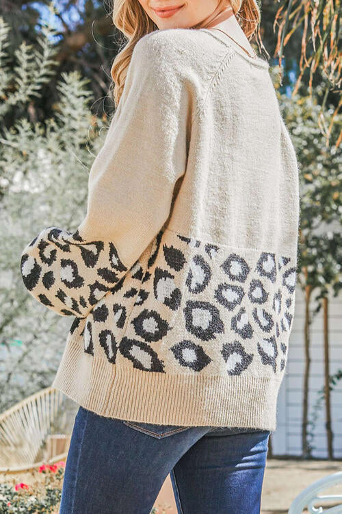 Stilla | Hals Leopard Print Syet Langærmet Trøje