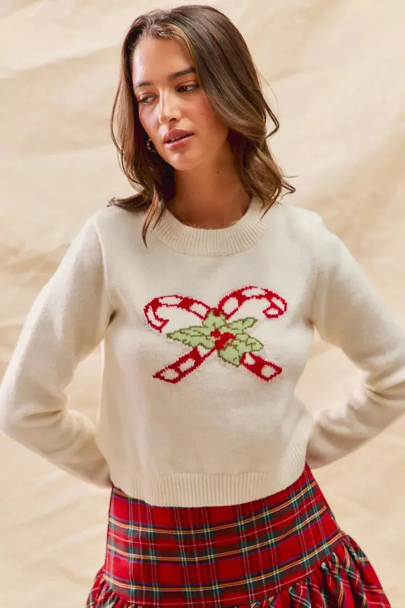 Stilla | Cozy Christmas Candy Cone Kort Sweater