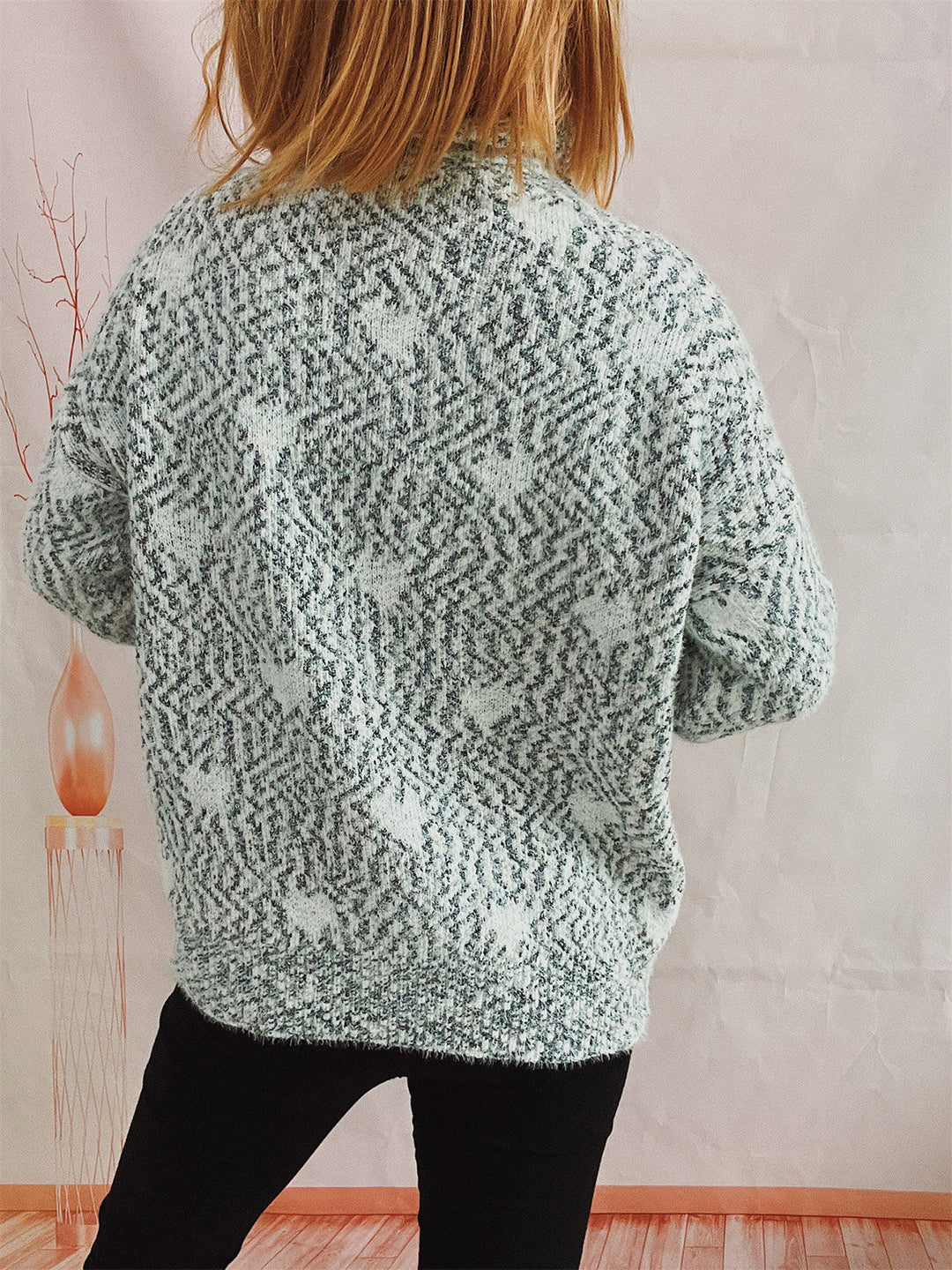 Stilla | Heathered Turtleneck Drop Shoulder Sweater