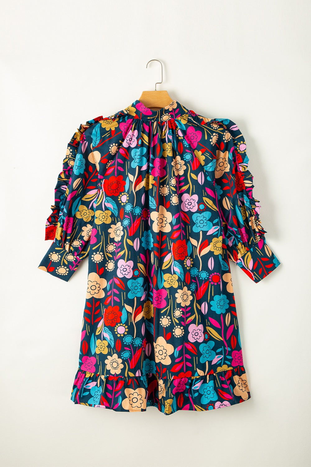 Stilla | Notched Lantern Sleeve Mini Kjole