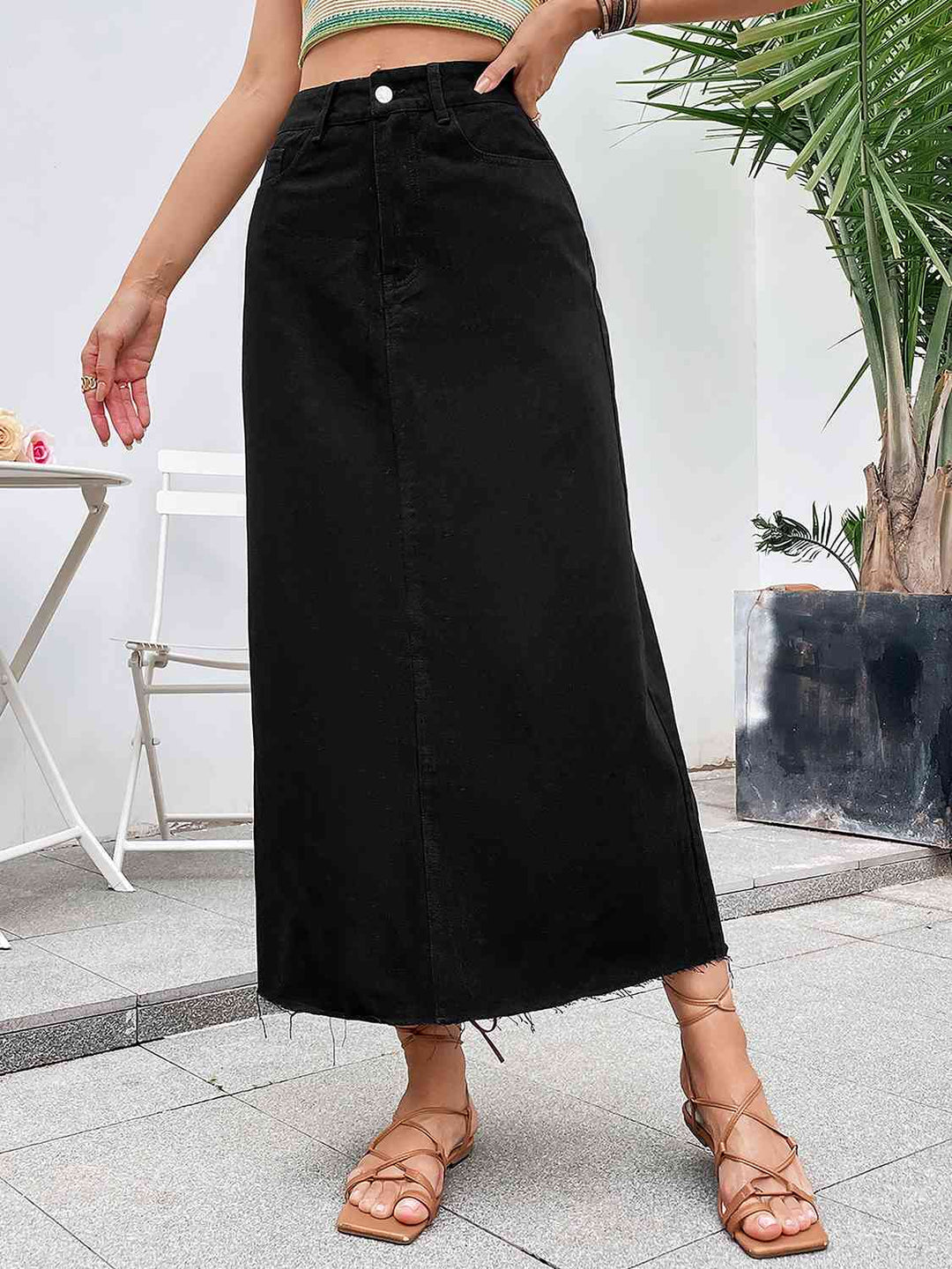 Stilla | Hem Denim Nederdel
